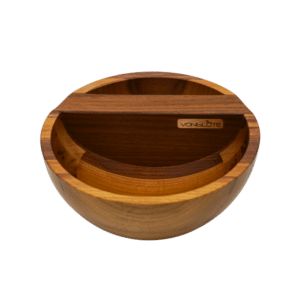 VONbLÜTE The Bowl – Luxuriöse Mischeschale aus Holz mit ergonomischer Mischfläche & Zubehörfach.“