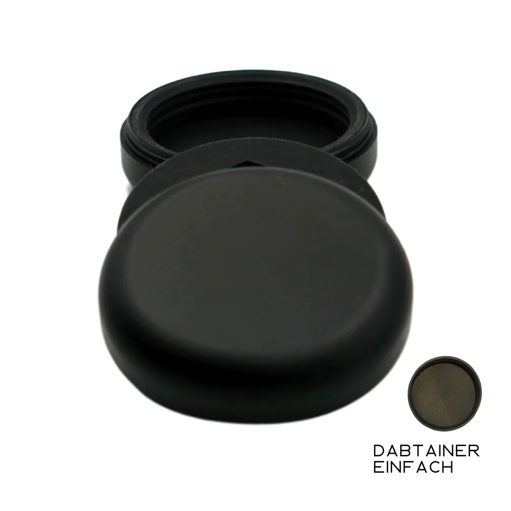 Detailaufnahme des Dabtainer im Dab ’n Roll® Signature Set – Aluminiumcontainer mit speziellem Silikoninlay